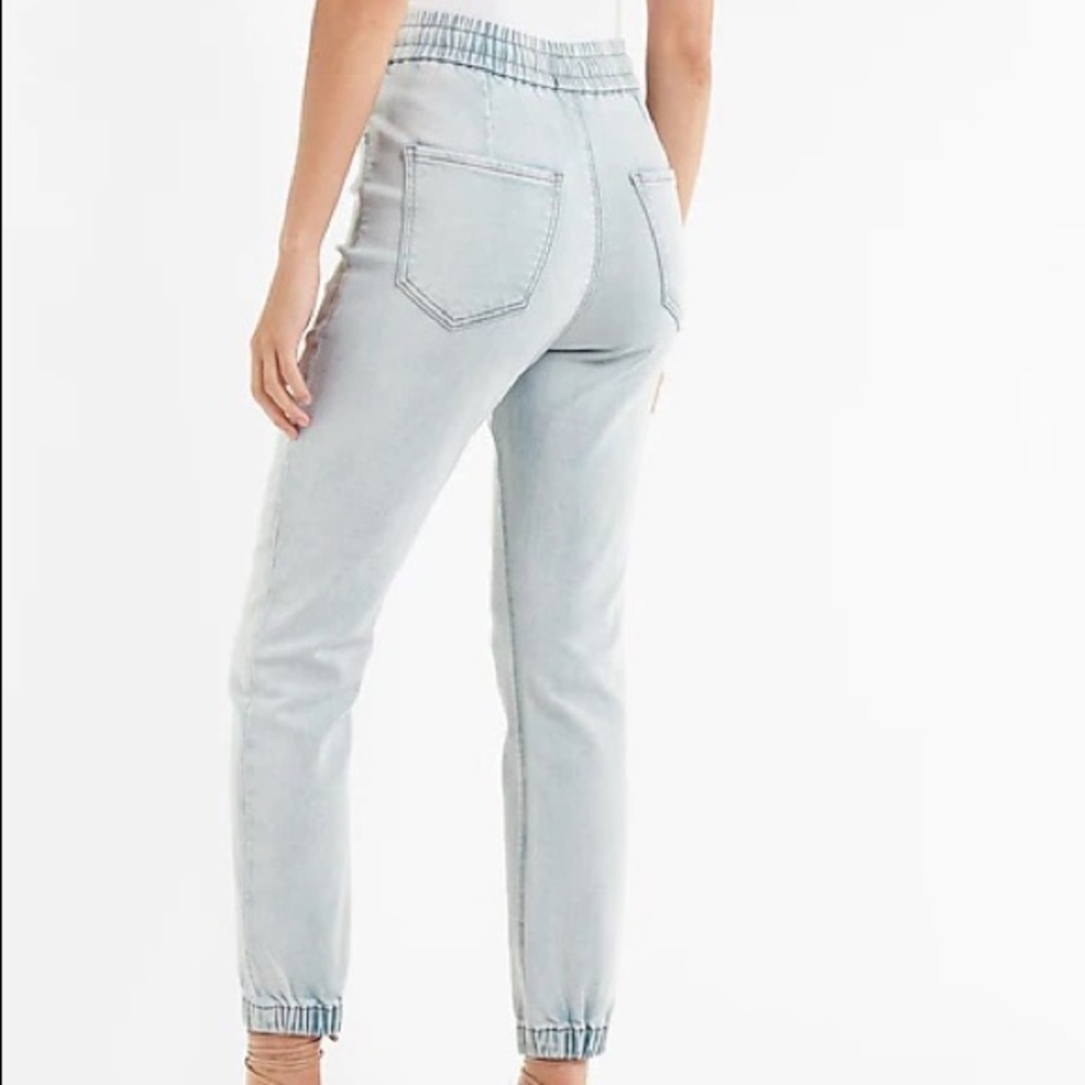 NWOT Express High Waisted Knit Elastic Waist Slim Supersoft Jogger Jeans - Picture 3 of 7